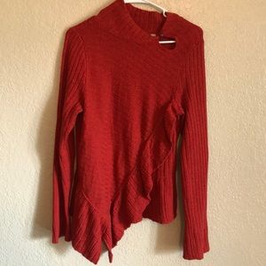 Asymmetrical Ruffled Sweater